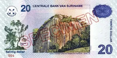 Suriname 20 dollar biljet